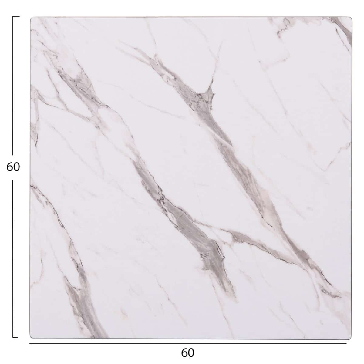 ΕΠΙΦΑΝΕΙΑ ΤΡΑΠΕΖΙΟΥ HPL GLOSSΥ HM6363.01 ΤΕΤΡΑΓΩΝΗ COMPACT ΛΕΥΚΟ ΜΑΡΜΑΡΟ 60x60x1.5εκ - Image 2