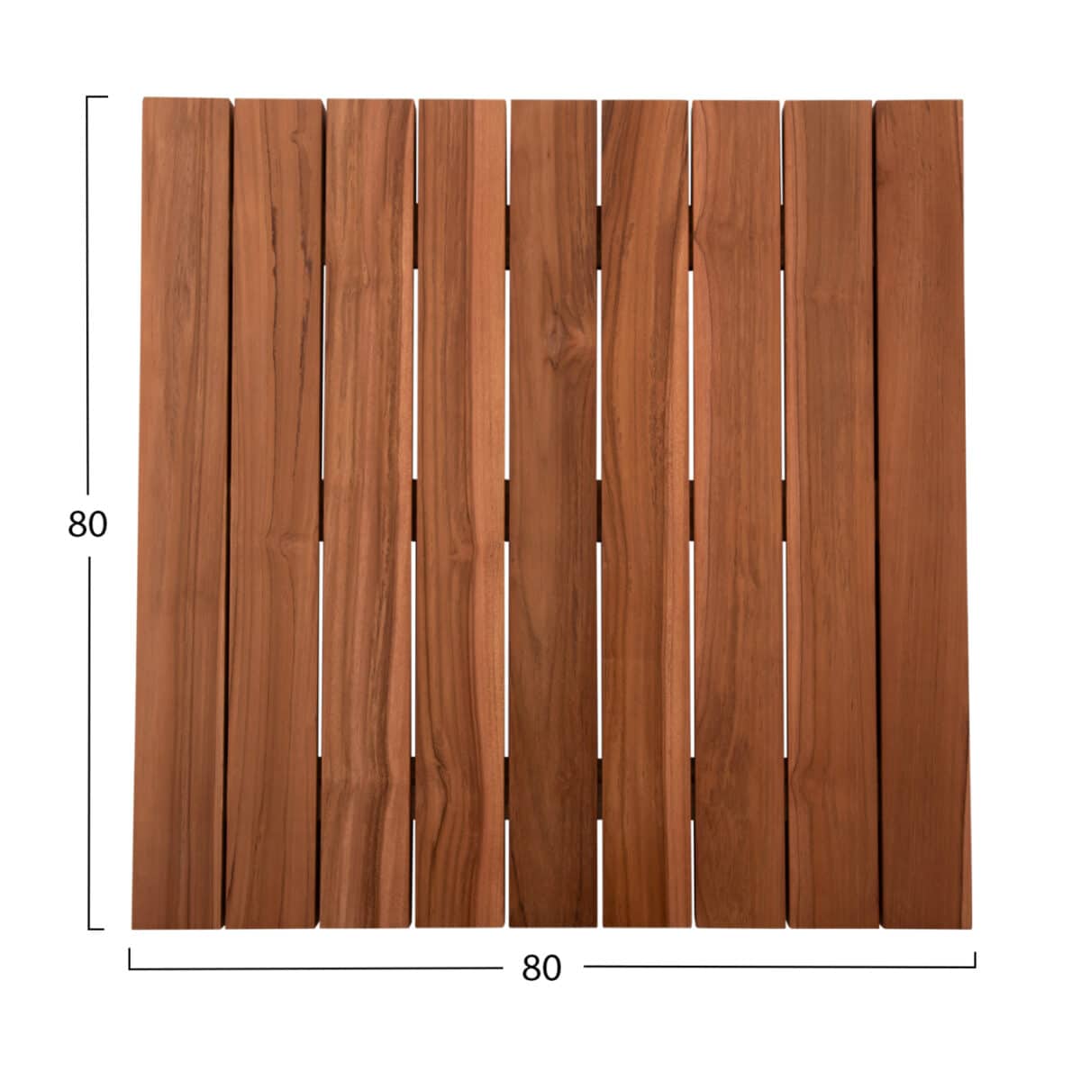 ΕΠΙΦΑΝΕΙΑ ΤΡΑΠΕΖΙΟΥ ΞΥΛΟ TEAK-ΦΥΣΙΚΟ ΤΕΤΡΑΓΩΝΗ HM6139 ΜΑΣΙΦ 80x80x4(πάχος)εκ. - Image 2