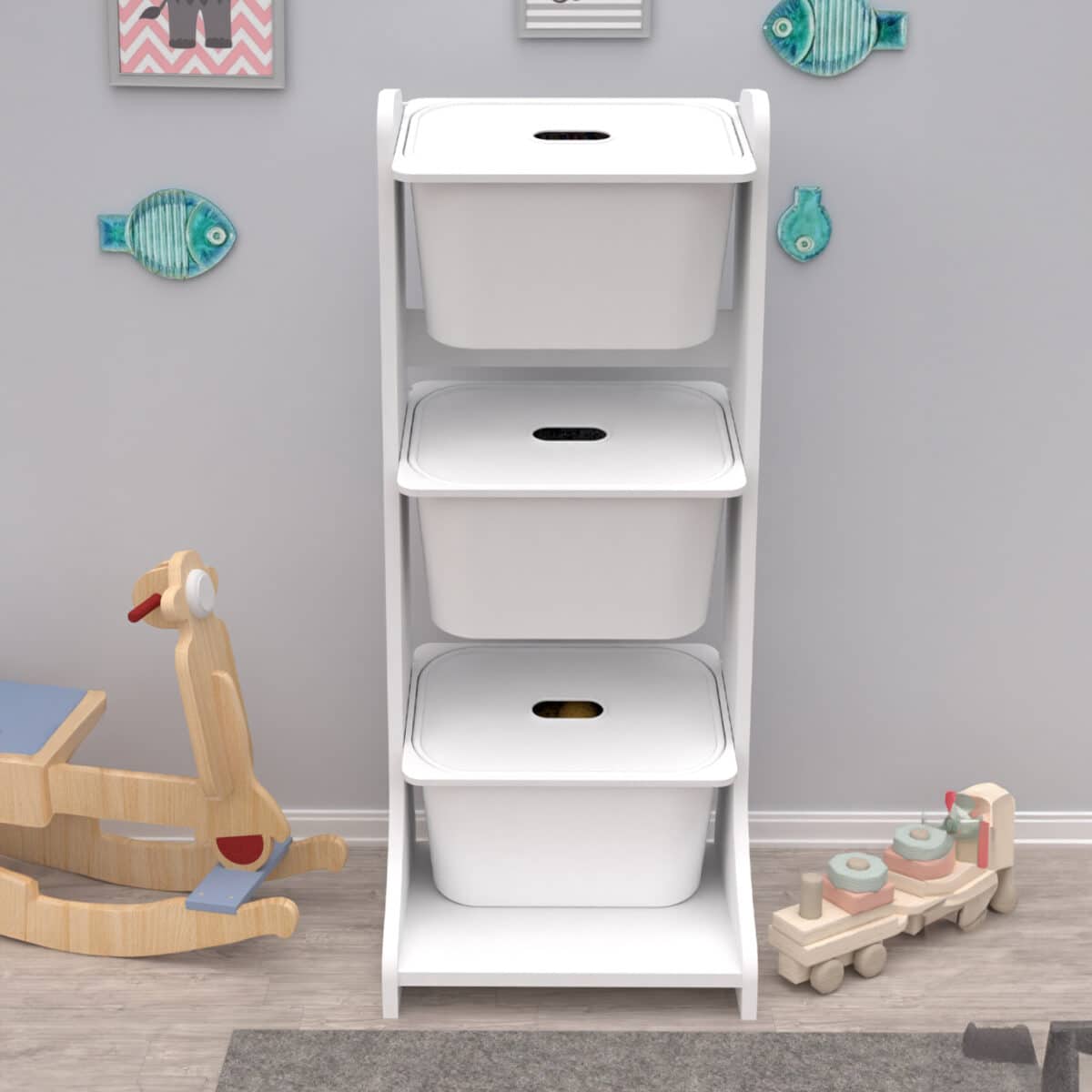 ΕΠΙΠΛΟ ΑΠΟΘΗΚΕΥΣΗΣ FRED HM18208.01 ΛΕΥΚΗ ΜΕΛΑΜΙΝΗ 44x35x107Υεκ. - Image 5