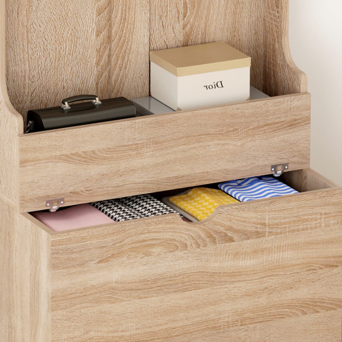 ΕΠΙΠΛΟ ΕΙΣΟΔΟΥ KAYLOR HM2474.01 ΜΕ ΚΡΕΜΑΣΤΡΕΣ&ΑΠΟΘ.ΧΩΡΟ- MDF ΣΕ ΣΟΝΑΜΑ 65x34x180Υεκ - Image 7