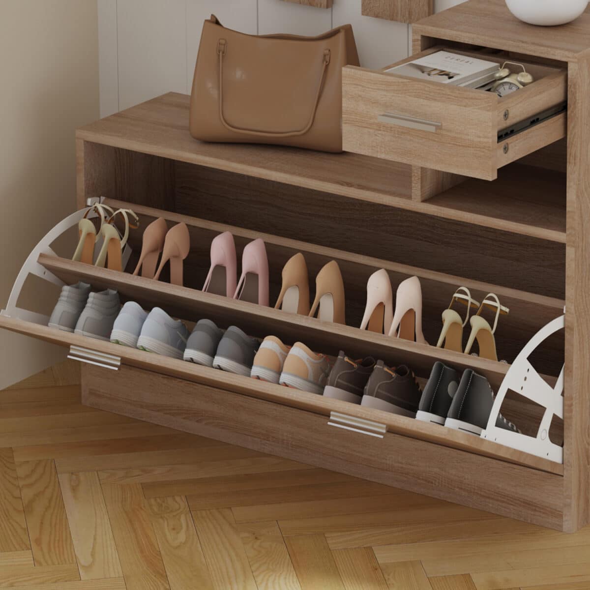 ΕΠΙΠΛΟ ΕΙΣΟΔΟΥ ΜΕ ΚΑΘΡΕΦΤΗ GORN HM2473.01 ΜΕΛΑΜΙΝΗ ΣΕ ΣΟΝΑΜΑ 90x24x190Υεκ - Image 6