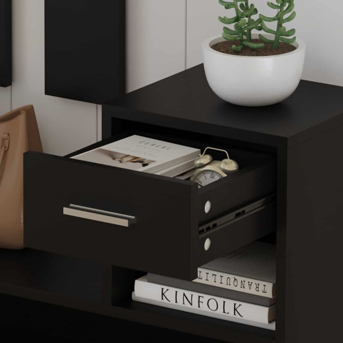 ΕΠΙΠΛΟ ΕΙΣΟΔΟΥ ΜΕ ΚΑΘΡΕΦΤΗ GORN HM2473.02 ΜΕΛΑΜΙΝΗ ΣΕ WENGE 90x24x190Υεκ - Image 8