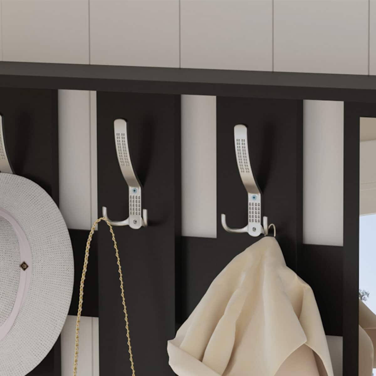 ΕΠΙΠΛΟ ΕΙΣΟΔΟΥ ΜΕ ΚΑΘΡΕΦΤΗ GORN HM2473.02 ΜΕΛΑΜΙΝΗ ΣΕ WENGE 90x24x190Υεκ - Image 9