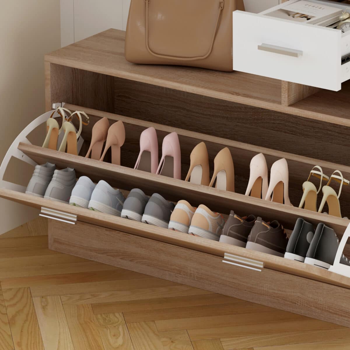 ΕΠΙΠΛΟ ΕΙΣΟΔΟΥ ΜΕ ΚΑΘΡΕΦΤΗ GORN HM2473.04 ΜΕΛΑΜΙΝΗ ΣΕ ΣΟΝΑΜΑ-ΛΕΥΚΟ 90x24x190Υεκ - Image 6