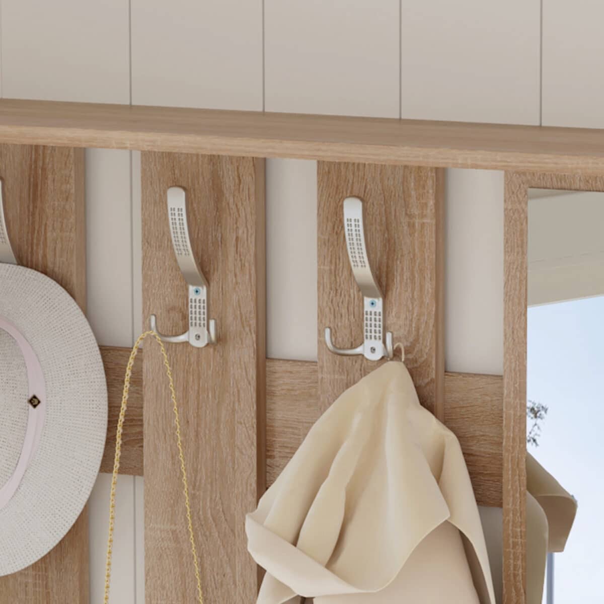 ΕΠΙΠΛΟ ΕΙΣΟΔΟΥ ΜΕ ΚΑΘΡΕΦΤΗ GORN HM2473.04 ΜΕΛΑΜΙΝΗ ΣΕ ΣΟΝΑΜΑ-ΛΕΥΚΟ 90x24x190Υεκ - Image 9