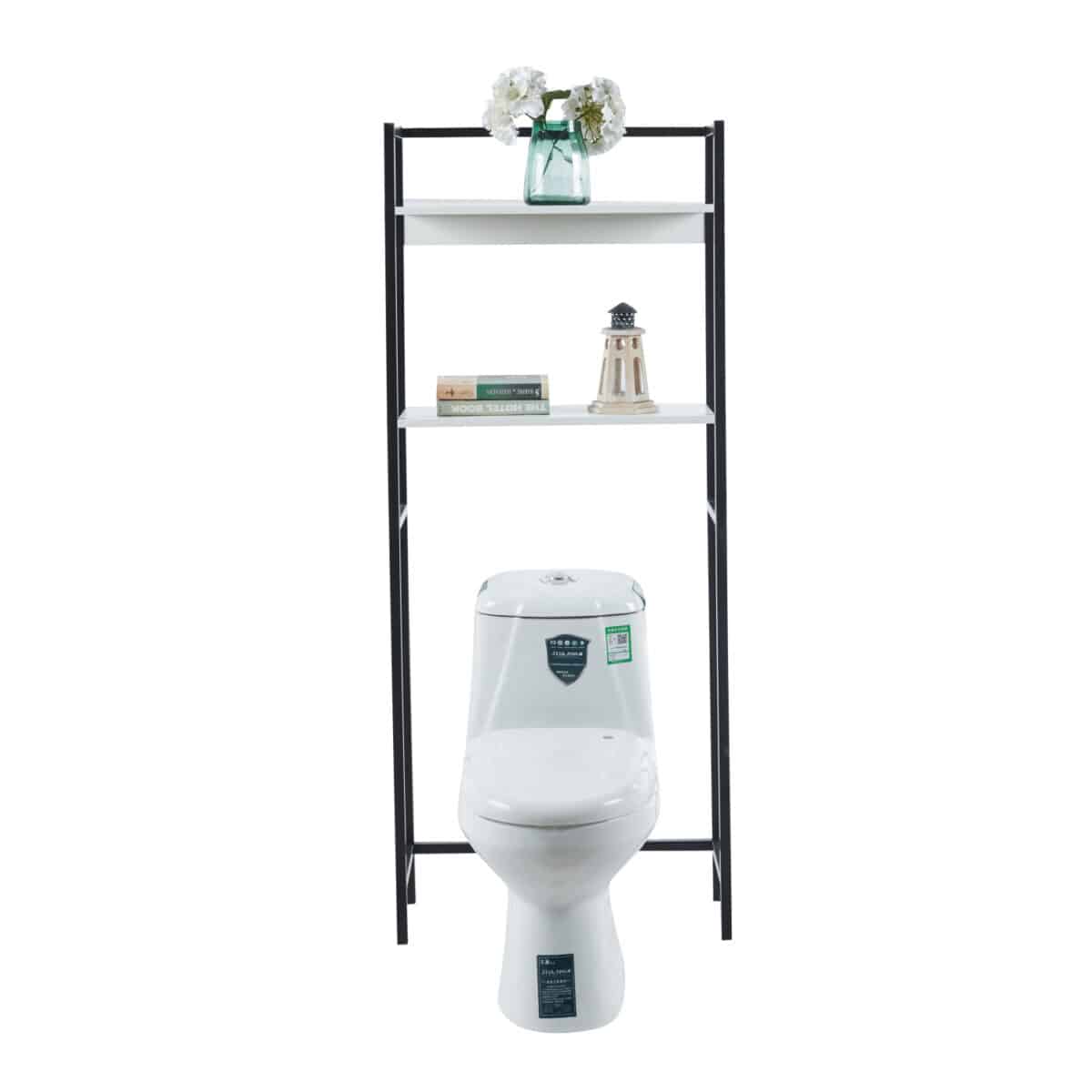 ΕΠΙΠΛΟ ΠΛΥΝΤΗΡΙΟΥ-ΡΑΦΙΕΡΑ HYGI HM18072.02 ΜΕΤΑΛΛΟ ΜΑΥΡΟ-MDF ΛΕΥΚΟ 64x25x156Υεκ. - Image 3