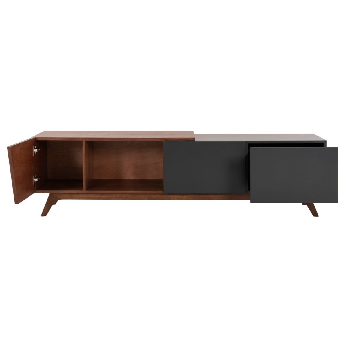 ΕΠΙΠΛΟ ΤΗΛΕΟΡΑΣΗΣ HUDSON HM9748 MDF ΚΑΠΛΑΜΑΣ ΚΑΡΥΔΙΑΣ ΚΑΡΥΔΙ&ΣΚΟΥΡΟ ΓΚΡΙ 180x40x50Υ - Image 5