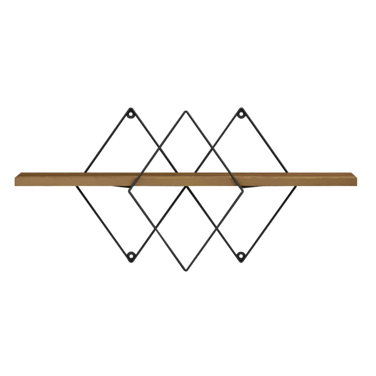 ΕΠΙΤΟΙΧΙΟ ΡΑΦΙ CHANTRIA HM8934.11 ΜΕΛΑΜΙΝΗ ΣΕ ΟΑΚ ΧΡΩΜΑ-ΜΕΤΑΛΛΟ ΜΑΥΡΟ 60x14x36Υεκ. - Image 3