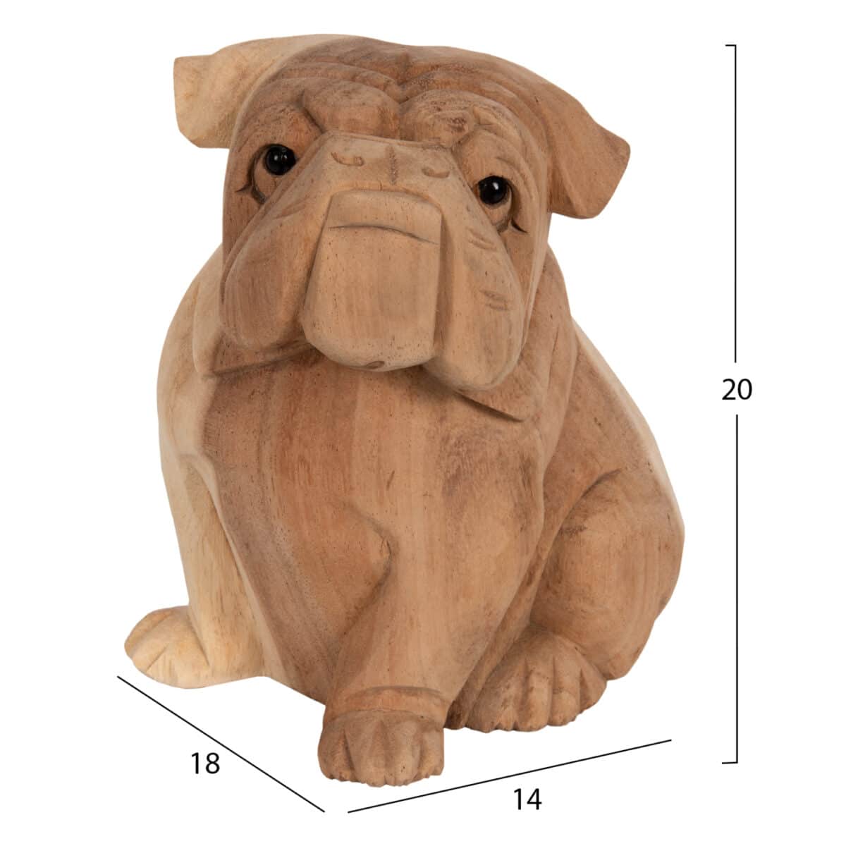 ΕΠΙΤΡΑΠΕΖΙΟ ΔΙΑΚΟΣΜΗΤΙΚΟ DOZER BULLDOG ΞΥΛΟ SUAR ΣΕ ΦΥΣΙΚΟ ΧΡΩΜΑ HM7925 18x14x20Y εκ. - Image 2