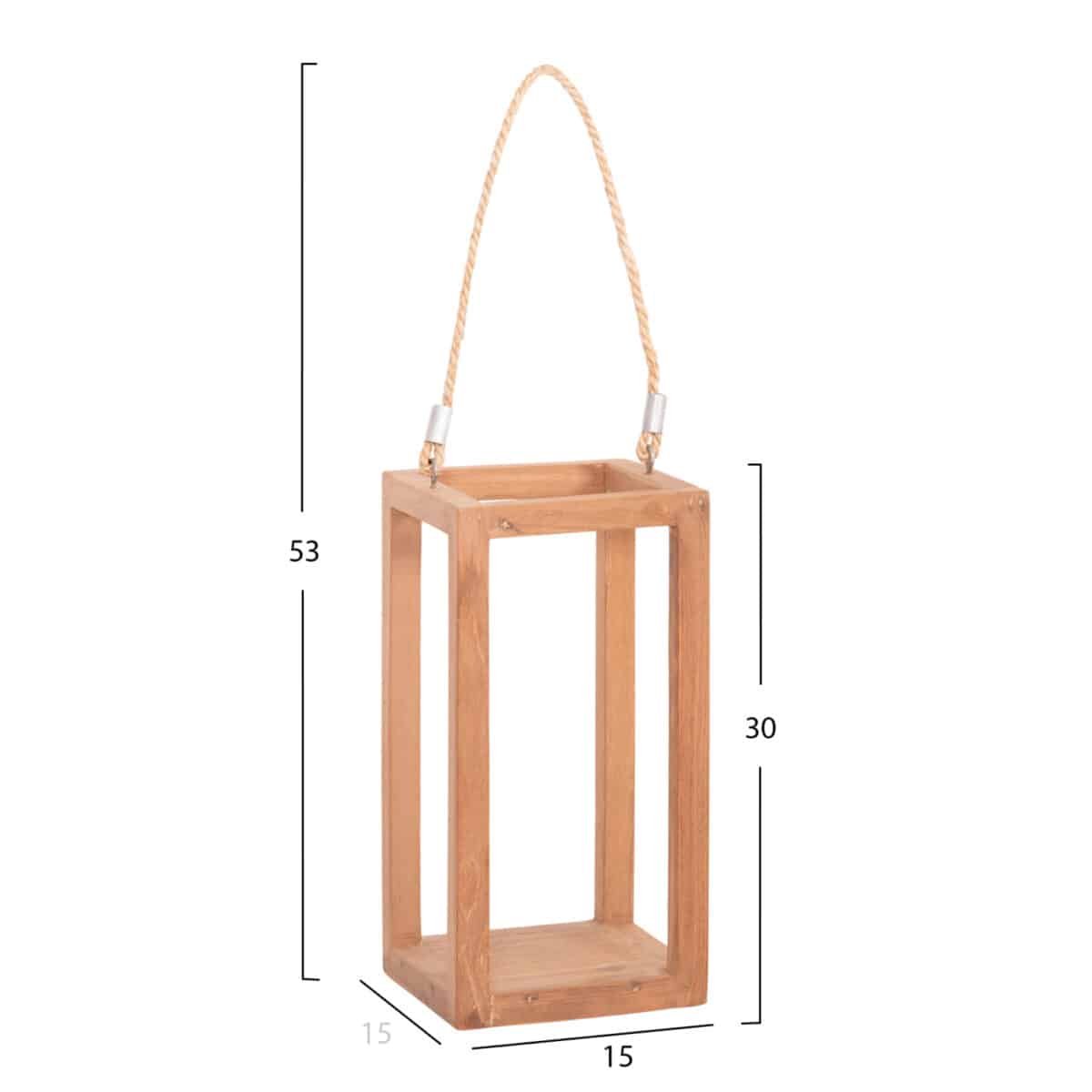 ΕΠΙΤΡΑΠΕΖΙΟ ΔΙΑΚΟΣΜΗΤΙΚΟ ΦΑΝΑΡΙ ΓΙΑ ΚΕΡΙ FENT HM4583 ΞΥΛΟ TEAK ΦΥΣΙΚΟ 15x15x30-53Υεκ. - Image 2