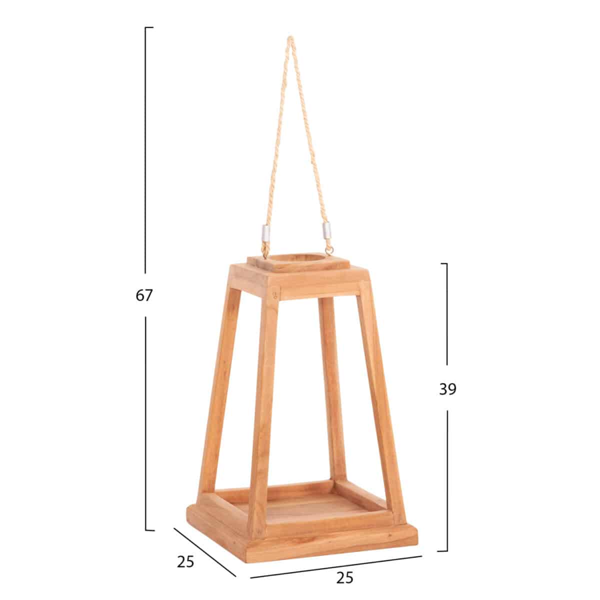 ΕΠΙΤΡΑΠΕΖΙΟ ΔΙΑΚΟΣΜΗΤΙΚΟ ΦΑΝΑΡΙ ΓΙΑ ΚΕΡΙ RAMI HM4584 ΞΥΛΟ TEAK ΦΥΣΙΚΟ 25x25x39-67Υεκ. - Image 2