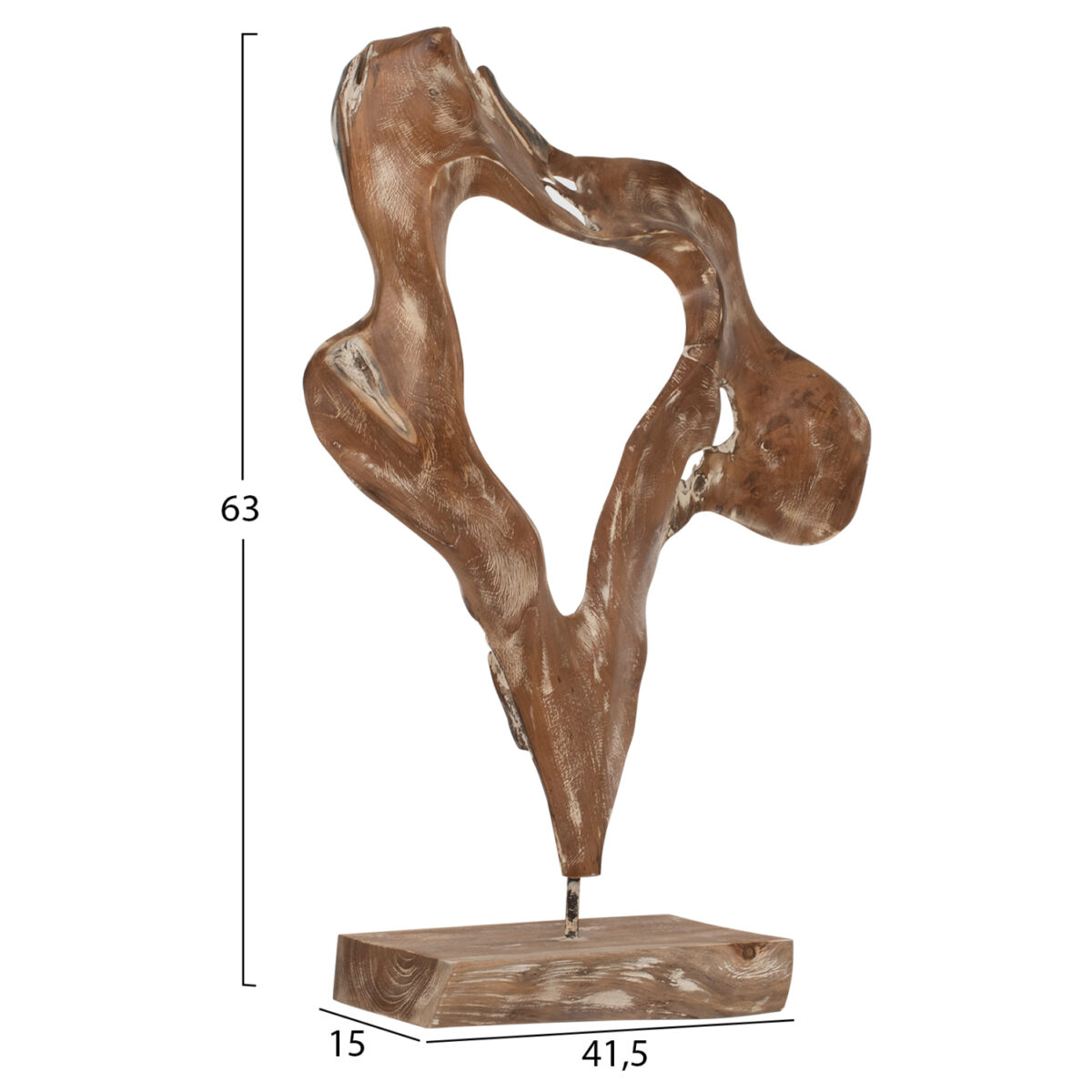 ΕΠΙΤΡΑΠΕΖΙΟ ΔΙΑΚΟΣΜΗΤΙΚΟ HM7715 ΑΠΟ ΜΑΣΙΦ ΞΥΛΟ ΤEAK WHITEWASH 41,5Χ15Χ63Y ΕΚ. - Image 2