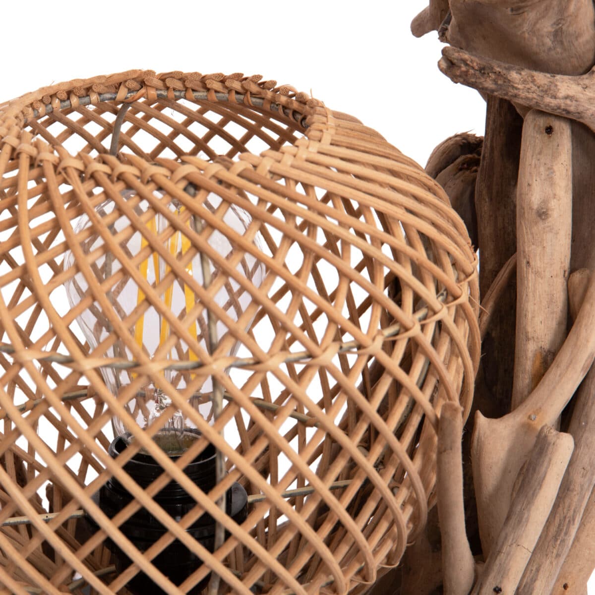 ΕΠΙΤΡΑΠΕΖΙΟ ΔΙΑΚΟΣΜΗΤΙΚΟ ΦΩΤΙΣΤΙΚΟ ASHIN HM4438 DRIFTWOOD--RATTAN 30x30x49Υεκ. - Image 6