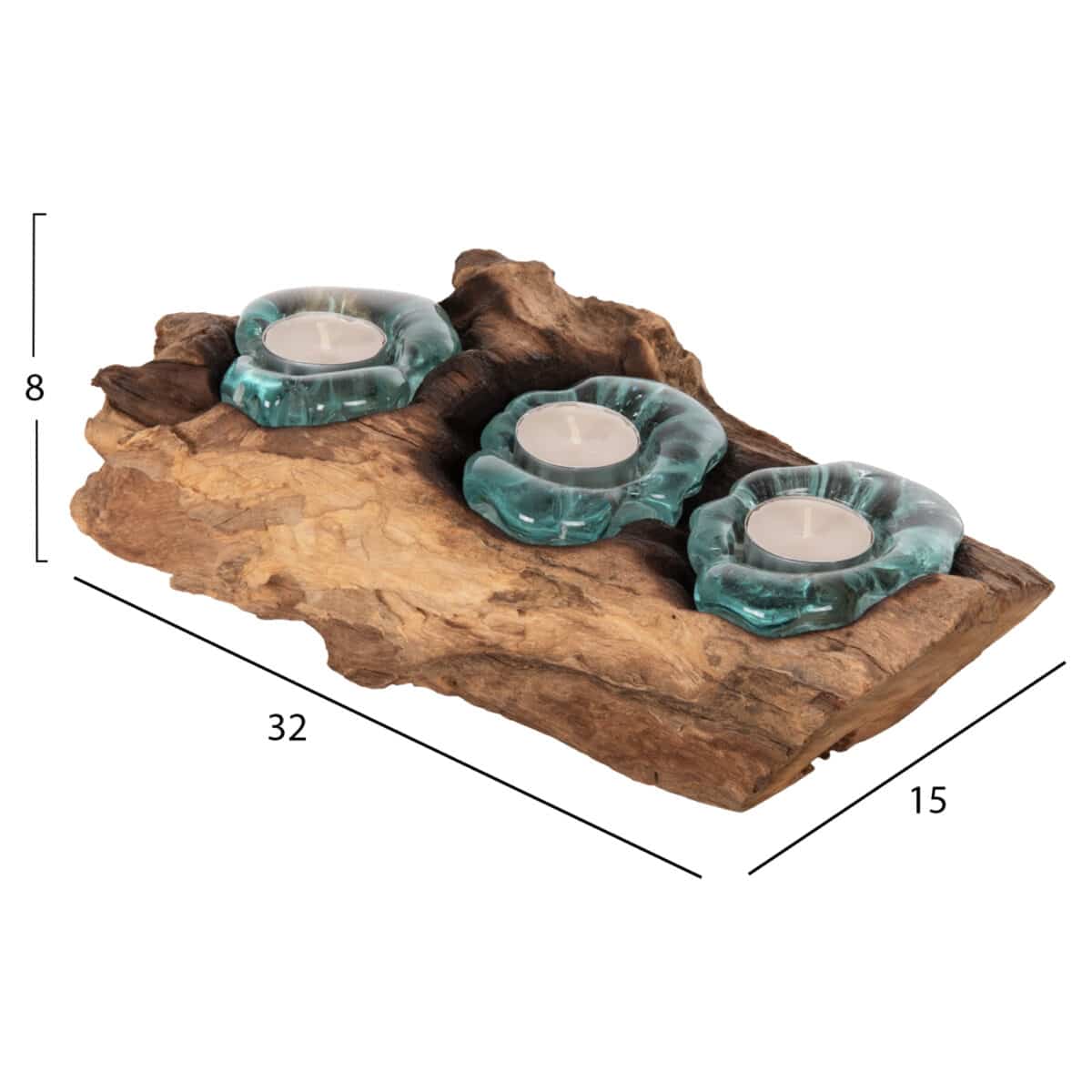 ΕΠΙΤΡΑΠΕΖΙΟ ΔΙΑΚΟΣΜΗΤΙΚΟ ΓΙΑ ΚΕΡΙΑ 3 ΘΕΣΕΩΝ HM4282 ΜΑΣΙΦ ΞΥΛΟ ΤΕΑΚ & ΓΥΑΛΙ-ΦΥΣΙΚΟ - Image 2