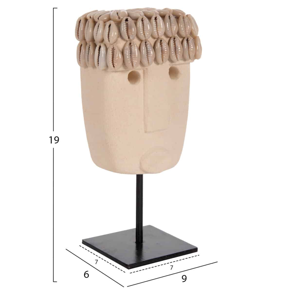 ΕΠΙΤΡΑΠΕΖΙΟ ΔΙΑΚΟΣΜΗΤΙΚΟ ΠΡΟΣΩΠΟ HM4313 PARAS STONE ΣΕ ΜΕΤΑΛΛΙΚΟ ΜΑΥΡΟ STAND 9x6x19Yεκ. - Image 2