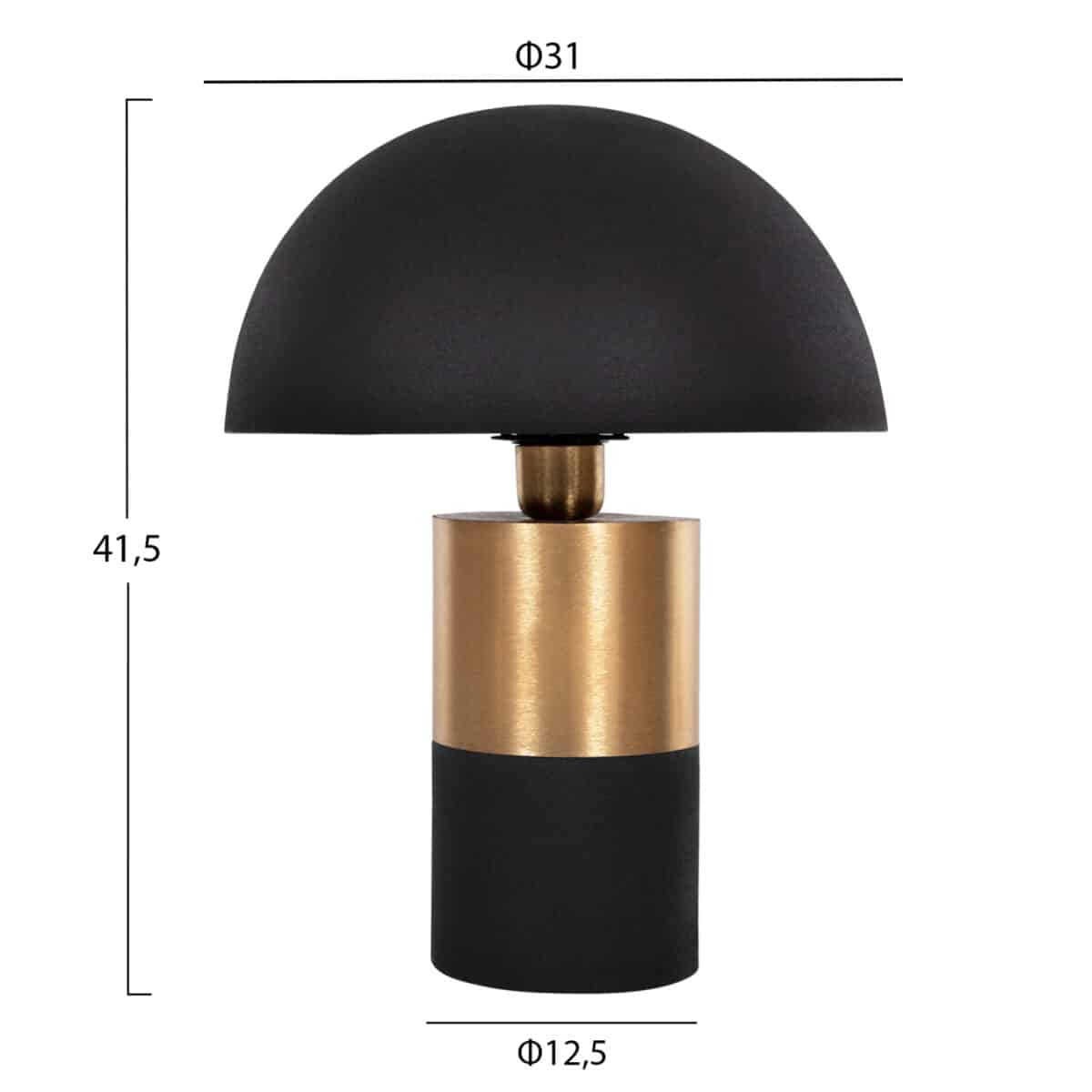 ΕΠΙΤΡΑΠΕΖΙΟ ΦΩΤΙΣΤΙΚΟ PUNE HM4253.04 ΜΕΤΑΛΛΟ ΣΕ ΜΑΥΡΟ-ΧΡΥΣΟ Φ31x41,5Υ εκ. - Image 2