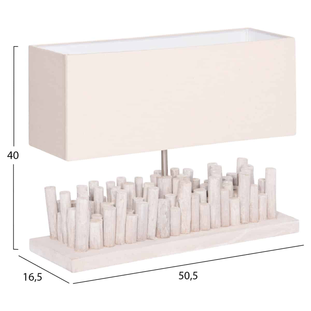 ΕΠΙΤΡΑΠΕΖΙΟ ΦΩΤΙΣΤΙΚΟ TWIGGY HM4426 DRIFTWOOD & ΚΑΠΕΛΟ ΣΕ ΛΕΥΚΟ 50,5x16,5x40Υεκ. - Image 2