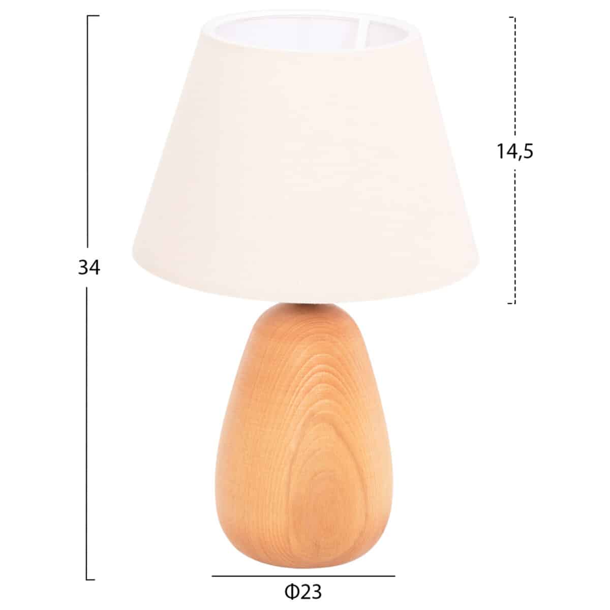 ΕΠΙΤΡΑΠΕΖΙΟ ΦΩΤΙΣΤΙΚΟ CONNI HM4710 ΕΚΡΟΥ ΚΑΠΕΛΟ-ΞΥΛΙΝΗ ΒΑΣΗ Φ23x34Υεκ. - Image 2