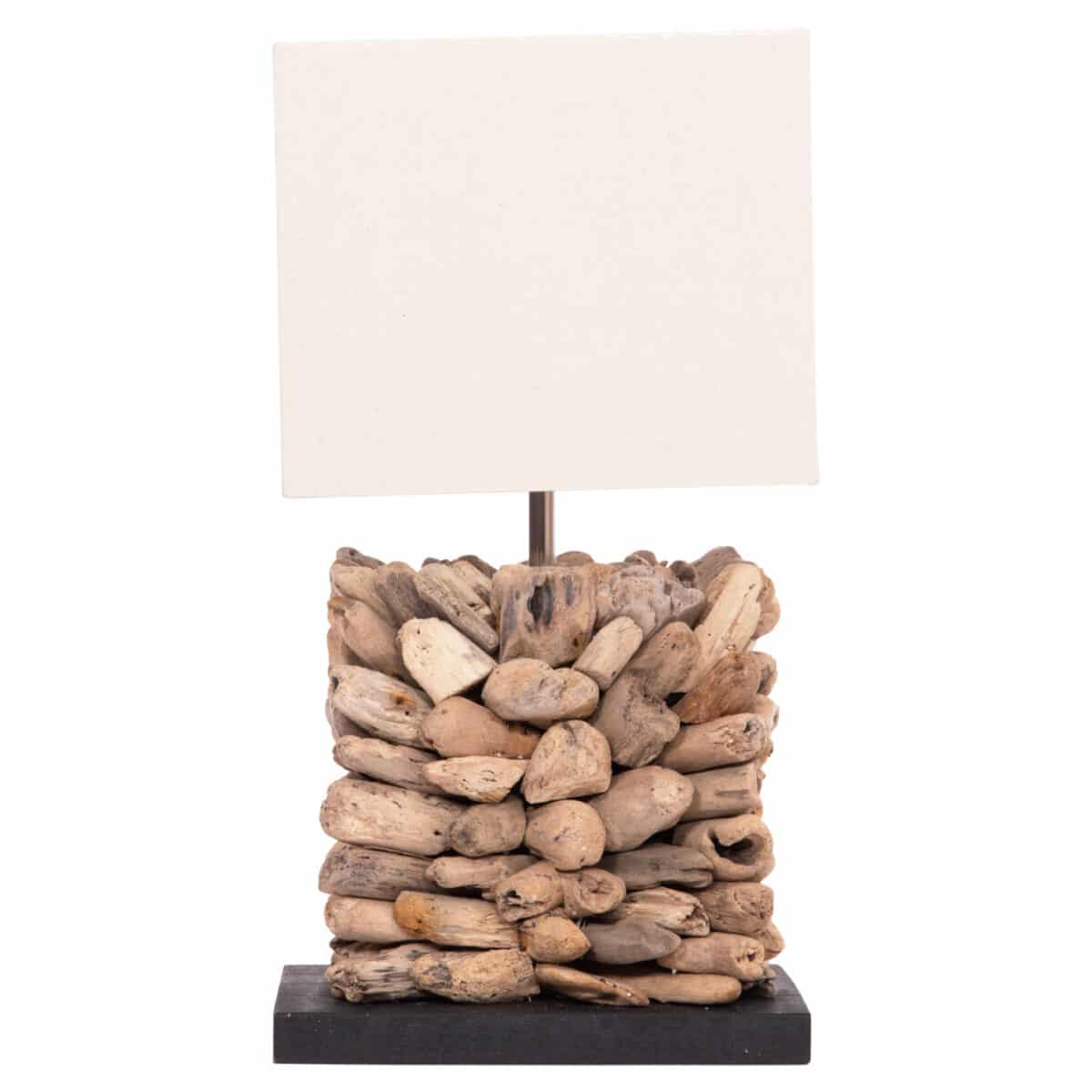 ΕΠΙΤΡΑΠΕΖΙΟ ΦΩΤΙΣΤΙΚΟ ΣΧΗΜΑ ΚΥΒΟΥ TWIGGY HM4425 DRIFTWOOD & ΛΕΥΚΟ ΚΑΠΕΛΟ 24x24x46Υεκ - Image 3