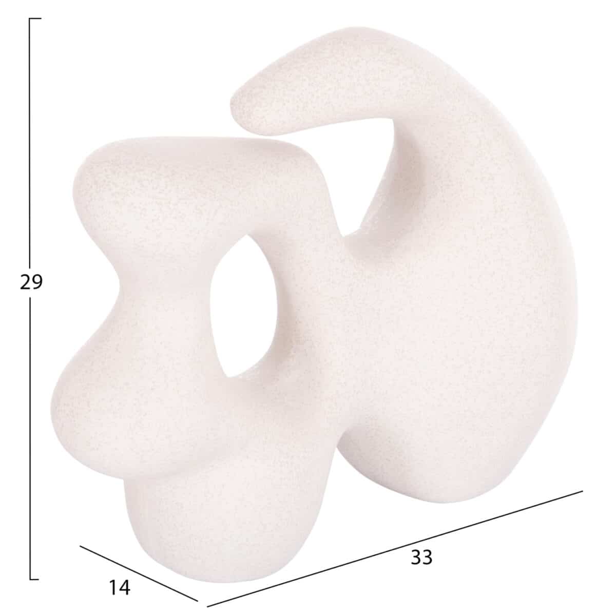 ΕΠΙΤΡΑΠΕΖΙΟ ΚΕΡΑΜΙΚΟ ΔΙΑΚΟΣΜΗΤΙΚΟ ΣΕΙΡΑ ISIL HM4596 ΚΡΥΣΤΑΛΛ.ΥΠΟΛΕΥΚΟ 33x14x29Υ εκ - Image 2