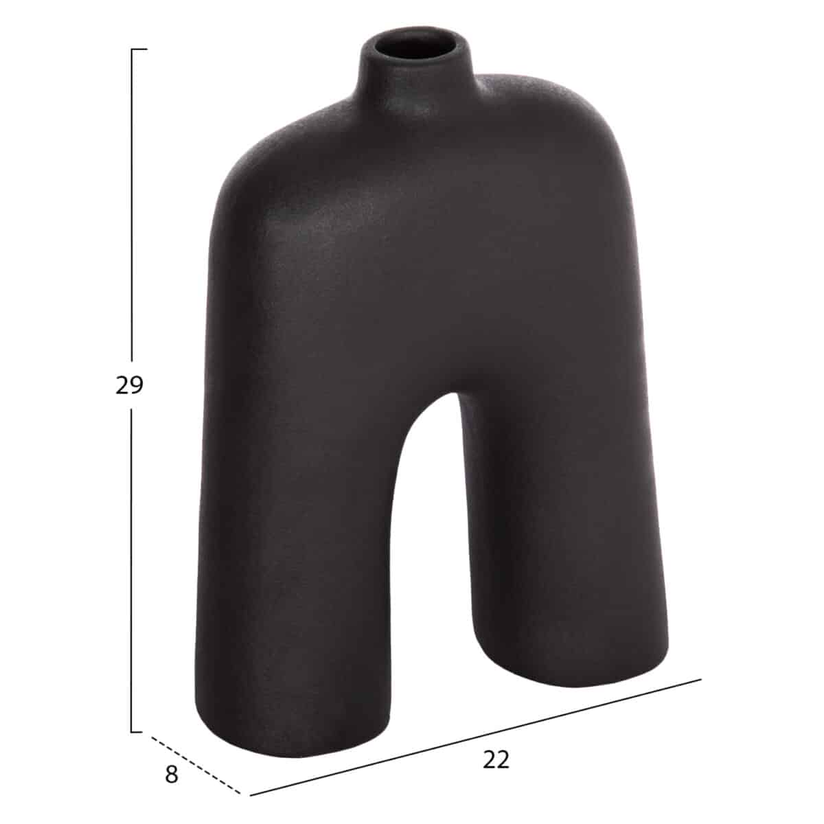 ΕΠΙΤΡΑΠΕΖΙΟ ΚΕΡΑΜΙΚΟ ΔΙΑΚΟΣΜΗΤΙΚΟ ΣΕΙΡΑ ISIL HM4599.02 ΜΑΥΡΟ ΜΑΤ 22x8x29Υεκ - Image 2