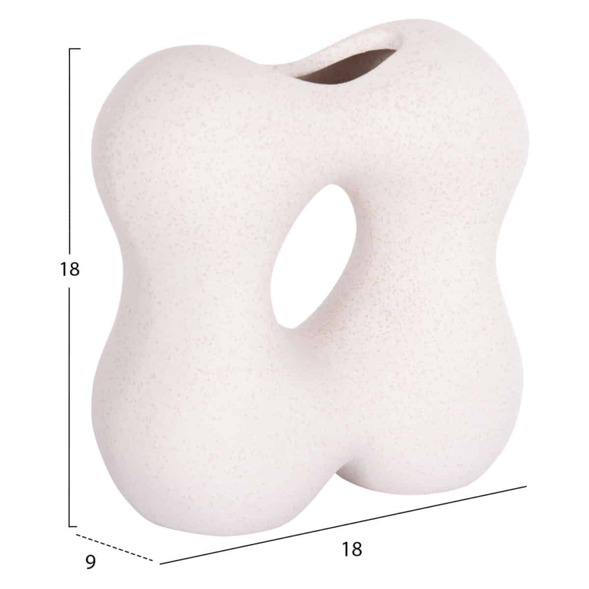 ΕΠΙΤΡΑΠΕΖΙΟ ΚΕΡΑΜΙΚΟ ΔΙΑΚΟΣΜΗΤΙΚΟ SEBOR HM4594.01 ΥΠΟΛΕΥΚΟ ΚΡΥΣΤΑΛΛΙΚΟ 18x9x18Υεκ - Image 2