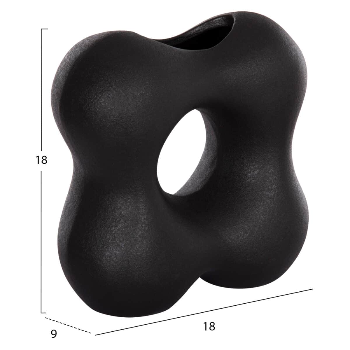 ΕΠΙΤΡΑΠΕΖΙΟ ΚΕΡΑΜΙΚΟ ΔΙΑΚΟΣΜΗΤΙΚΟ SEBOR HM4594.02 ΜΑΥΡΟ ΜΑΤ 18x9x18Υεκ - Image 2