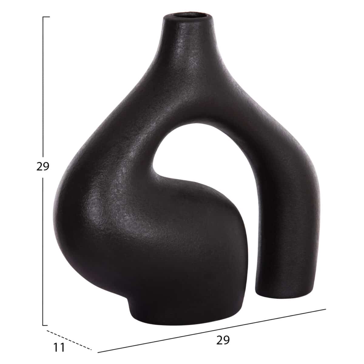 ΕΠΙΤΡΑΠΕΖΙΟ ΚΕΡΑΜΙΚΟ ΔΙΑΚΟΣΜΗΤΙΚΟ ISIL HM4597.02 ΜΑΥΡΟ ΜΑΤ 29x11x29Υεκ - Image 2