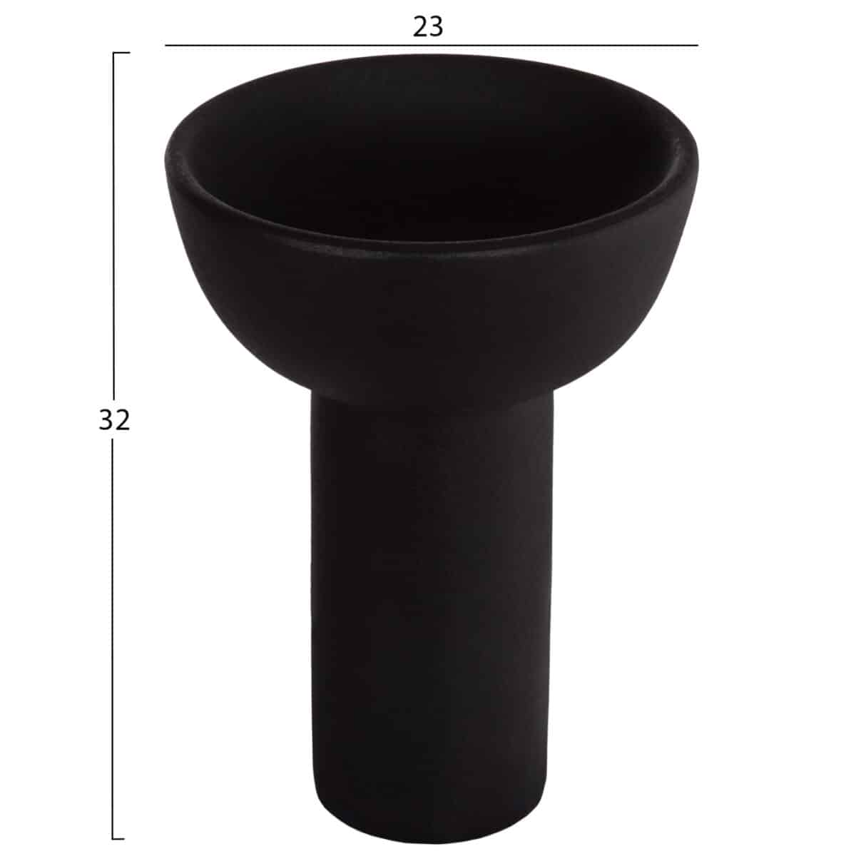 ΕΠΙΤΡΑΠΕΖΙΟ ΚΕΡΑΜΙΚΟ ΔΙΑΚΟΣΜΗΤΙΚΟ ELENDIL HM4602.02 ΜΑΥΡΟ ΜΑΤ Φ23x32Υ εκ - Image 2