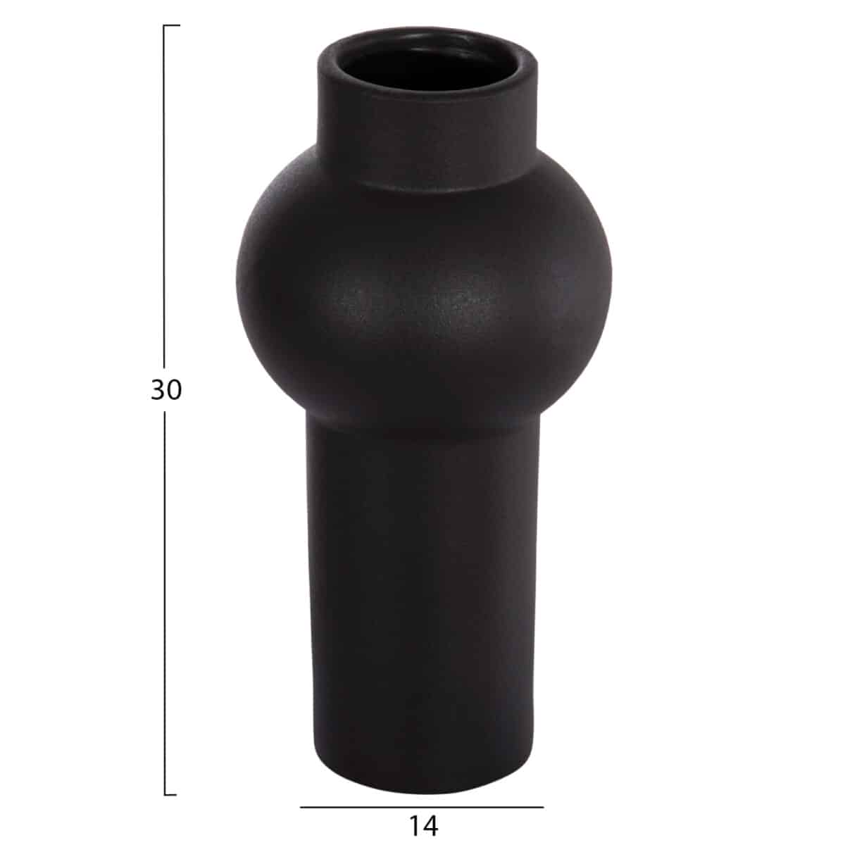 ΕΠΙΤΡΑΠΕΖΙΟ ΚΕΡΑΜΙΚΟ ΔΙΑΚΟΣΜΗΤΙΚΟ SCEPTER HM4605.02 ΜΑΥΡΟ ΜΑΤ Φ15x30Υ εκ. - Image 2