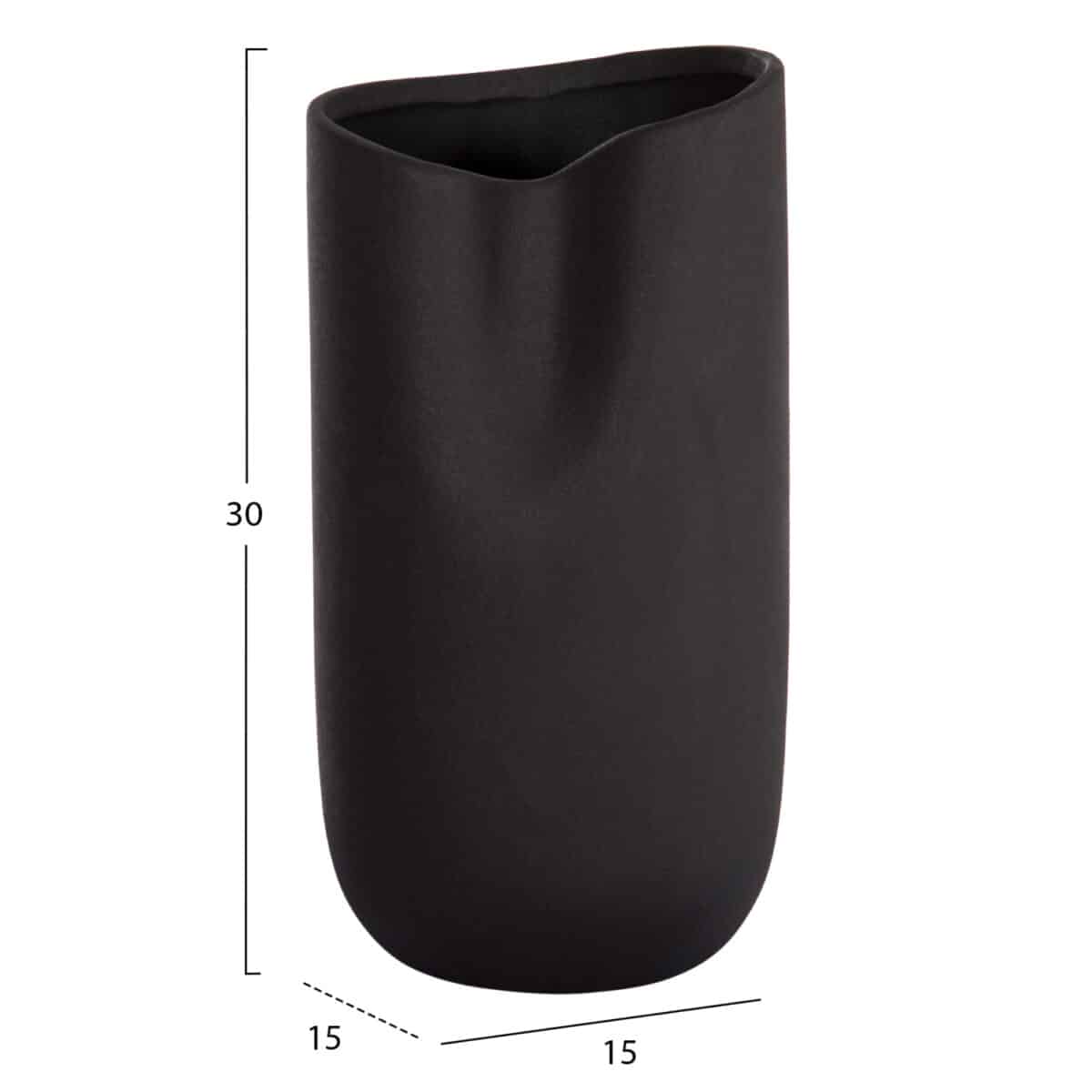 ΕΠΙΤΡΑΠΕΖΙΟ ΚΕΡΑΜΙΚΟ ΔΙΑΚΟΣΜΗΤΙΚΟ GLAΖΕ HM4607.02 ΜΑΥΡΟ ΜΑΤ 15x15x30Υεκ - Image 2