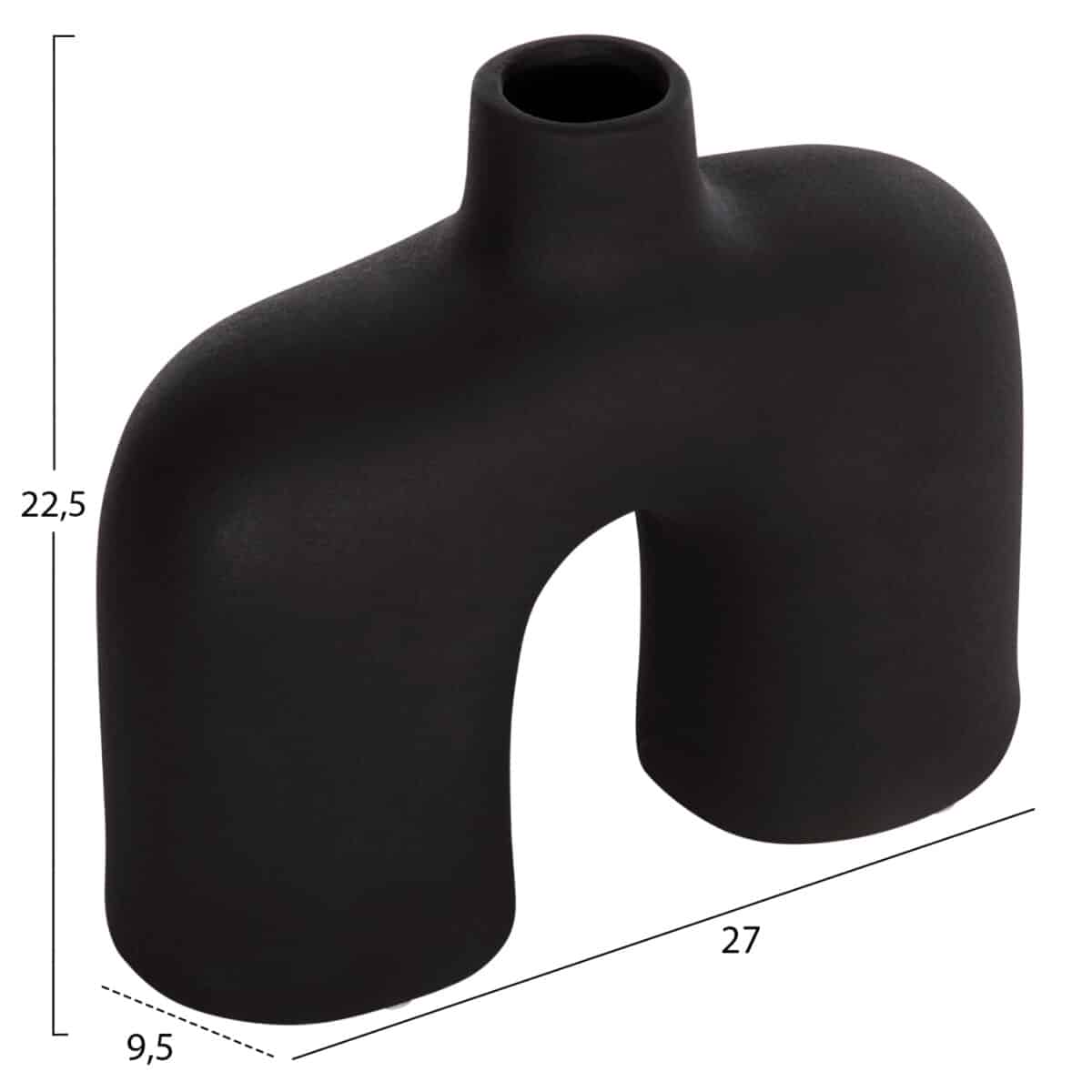 ΕΠΙΤΡΑΠΕΖΙΟ ΚΕΡΑΜΙΚΟ ΔΙΑΚΟΣΜΗΤΙΚΟ ISIL HM4600.02 ΜΑΥΡΟ ΜΑΤ 27x9,5x22,5Y εκ. - Image 2