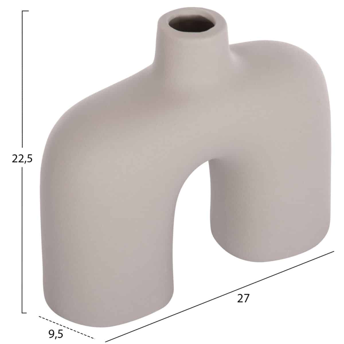 ΕΠΙΤΡΑΠΕΖΙΟ ΚΕΡΑΜΙΚΟ ΔΙΑΚΟΣΜΗΤΙΚΟ ISIL HM4600.03 ΓΚΡΙ ΜΑΤ  27x9,5x22,5Υ εκ. - Image 2