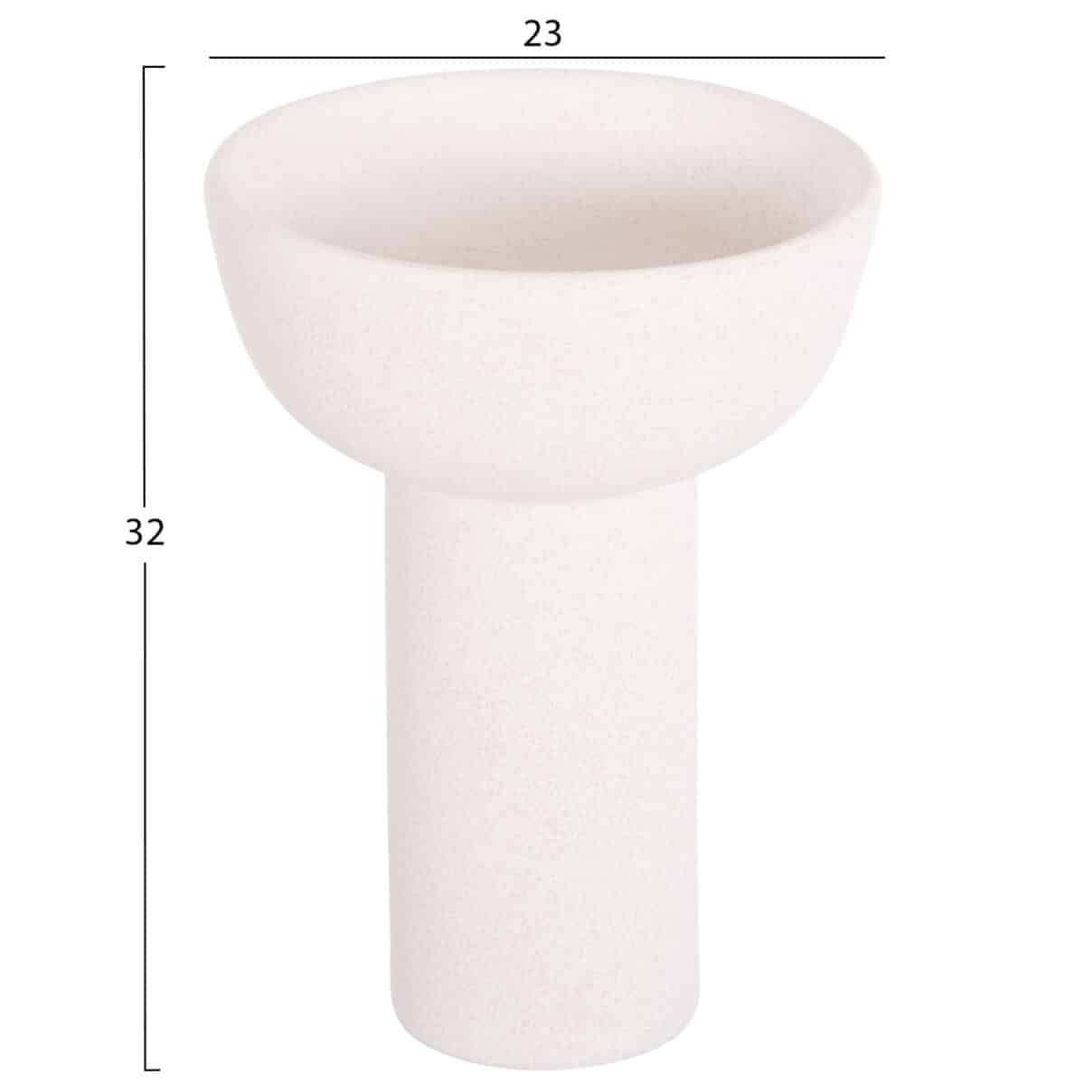 ΕΠΙΤΡΑΠΕΖΙΟ ΚΕΡΑΜΙΚΟ ΔΙΑΚΟΣΜΗΤΙΚΟ ELENDIL HM4602.01 ΥΠΟΛΕΥΚΟ ΚΡΥΣΤΑΛΛΙΚΟ Φ23x32Υ εκ. - Image 2