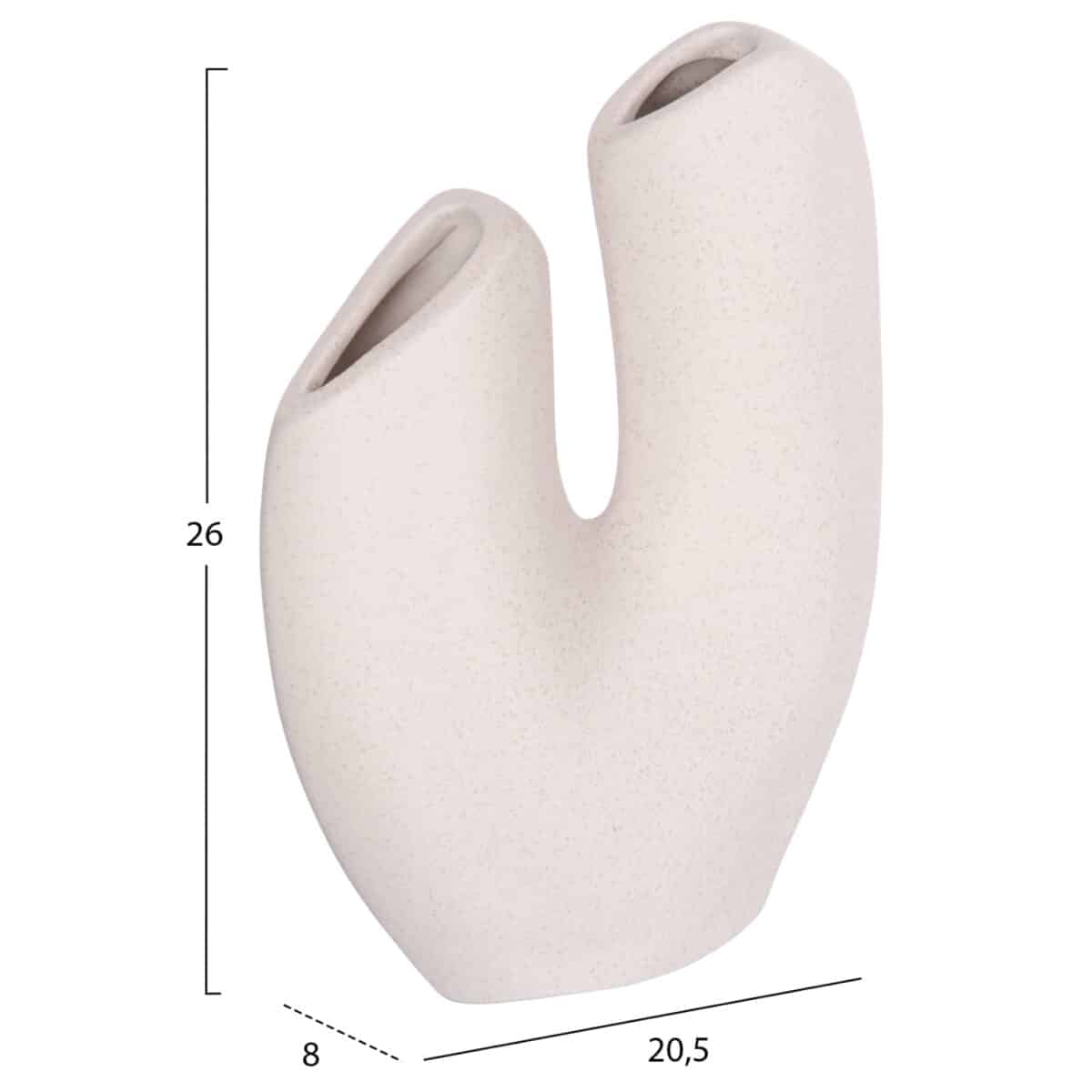 ΕΠΙΤΡΑΠΕΖΙΟ ΚΕΡΑΜΙΚΟ ΔΙΑΚΟΣΜΗΤΙΚΟ ARKEN HM4619.01 ΚΡΥΣΤΑΛΛΙΚΟ ΥΠΟΛΕΥΚΟ 20,5x8x26Υεκ - Image 2