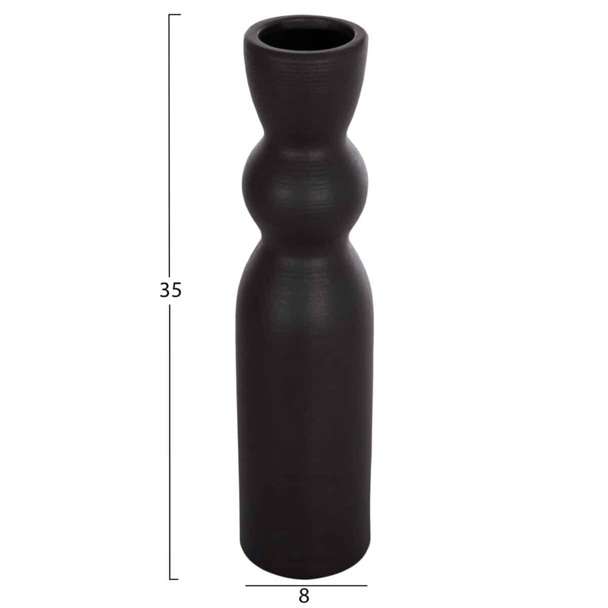 ΕΠΙΤΡΑΠΕΖΙΟ ΚΕΡΑΜΙΚΟ ΔΙΑΚΟΣΜΗΤΙΚΟ SCEPTER HM4614.02 ΜΑΥΡΟ ΜΑΤ Φ8x35Υ εκ. - Image 2