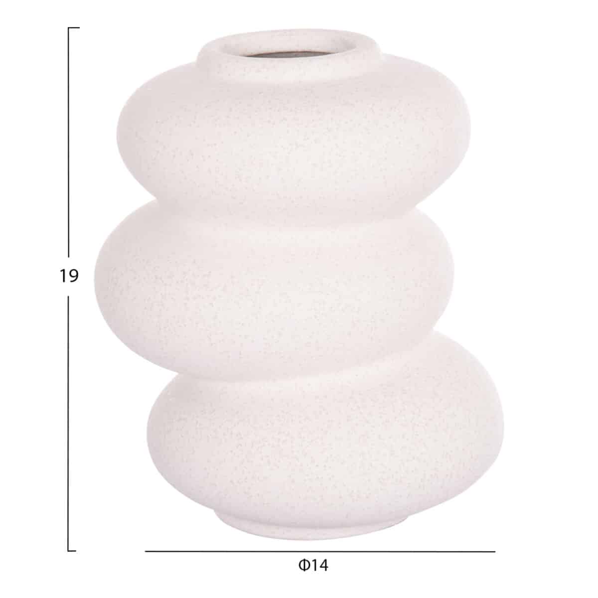 ΕΠΙΤΡΑΠΕΖΙΟ ΚΕΡΑΜΙΚΟ ΔΙΑΚΟΣΜΗΤΙΚΟ ROOK HM4628.01 ΥΠΟΛΕΥΚΟ ΚΡΥΣΤΑΛΛΙΚΟ Φ14x19Υεκ - Image 2