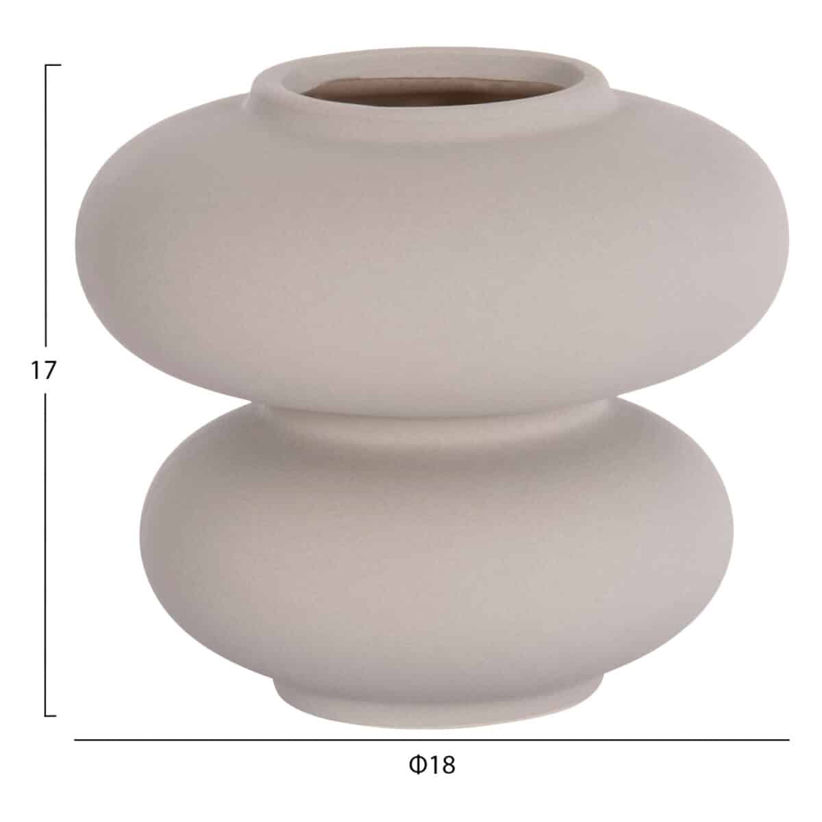 ΕΠΙΤΡΑΠΕΖΙΟ ΚΕΡΑΜΙΚΟ ΔΙΑΚΟΣΜΗΤΙΚΟ ROOK HM4629.03 ΓΚΡΙ ΜΑΤ Φ18x17Υεκ - Image 2