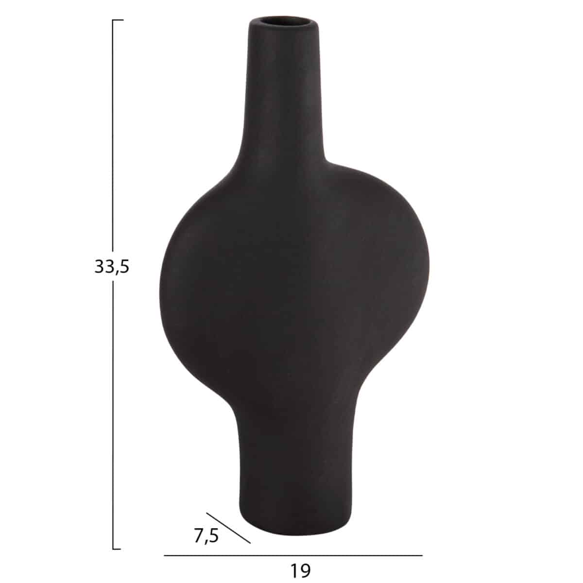 ΕΠΙΤΡΑΠΕΖΙΟ ΚΕΡΑΜΙΚΟ ΔΙΑΚΟΣΜΗΤΙΚΟ ΣΕΙΡΑ ARKEN HM4620.02 ΜΑΥΡΟ ΜΑΤ 19x7,5x33,5Υεκ - Image 2