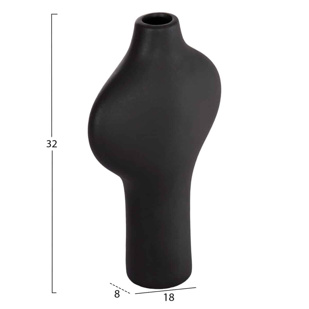 ΕΠΙΤΡΑΠΕΖΙΟ ΚΕΡΑΜΙΚΟ ΔΙΑΚΟΣΜΗΤΙΚΟ ΣΕΙΡΑ ARKEN HM4621.02 ΜΑΥΡΟ ΜΑΤ 18,5x8,5x32Υεκ - Image 2