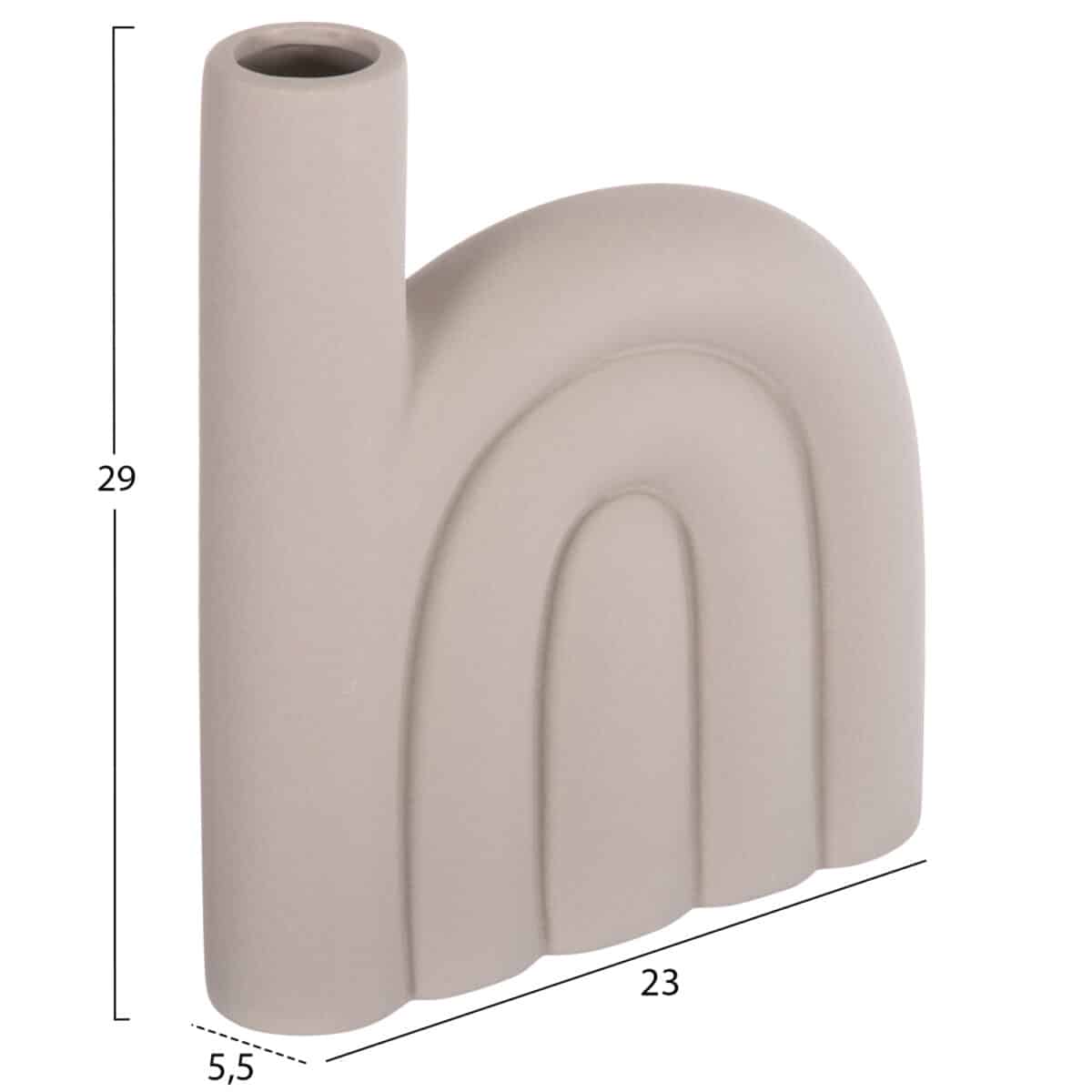 ΕΠΙΤΡΑΠΕΖΙΟ ΚΕΡΑΜΙΚΟ ΔΙΑΚΟΣΜΗΤΙΚΟ ARCON HM4639.03 ΓΚΡΙ ΜΑΤ 23x5,5x29Υ εκ. - Image 2