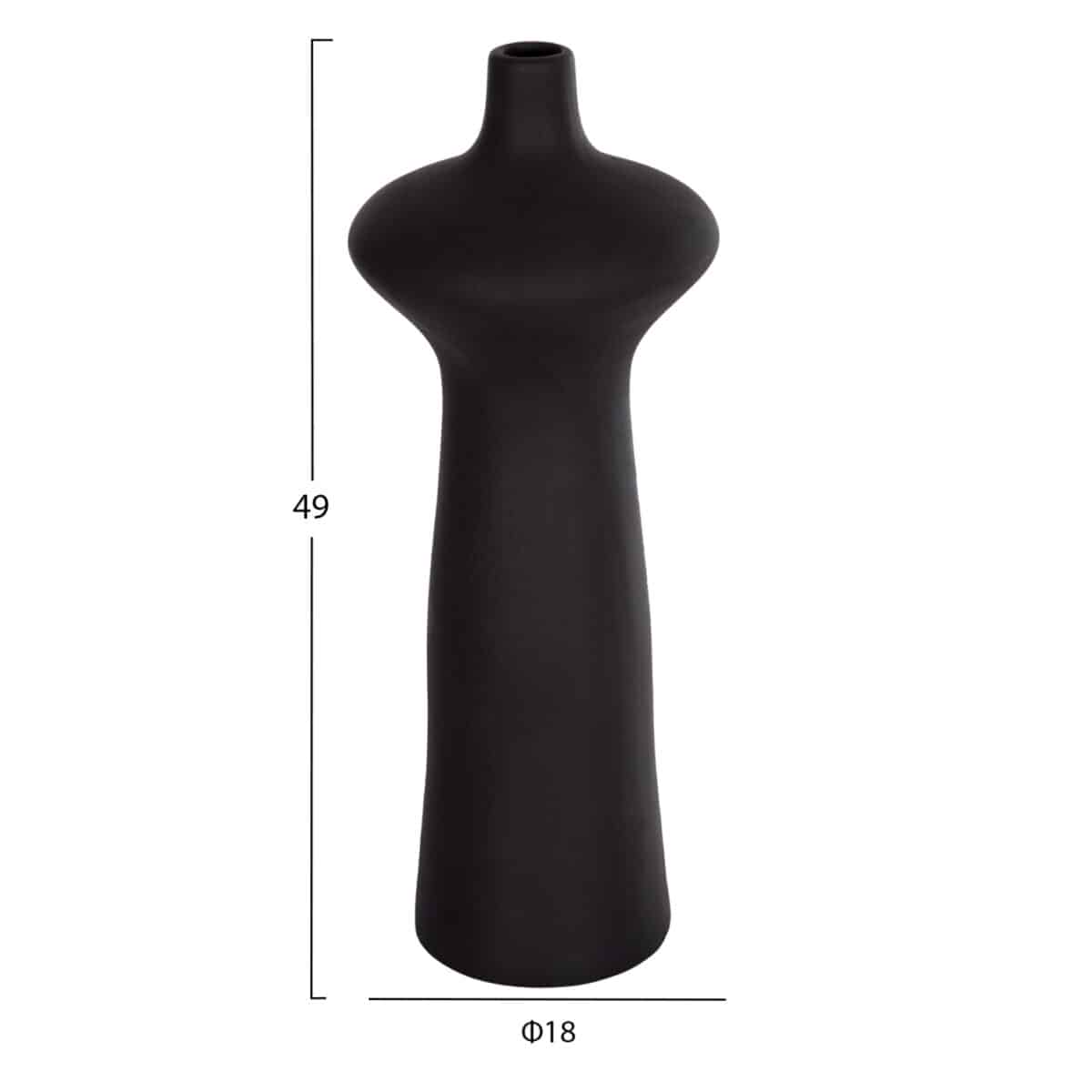 ΕΠΙΤΡΑΠΕΖΙΟ ΚΕΡΑΜΙΚΟ ΔΙΑΚΟΣΜΗΤΙΚΟ SCEPTER HM4636.02 ΜΑΥΡΟ ΜΑΤ Φ18x49Υεκ - Image 2