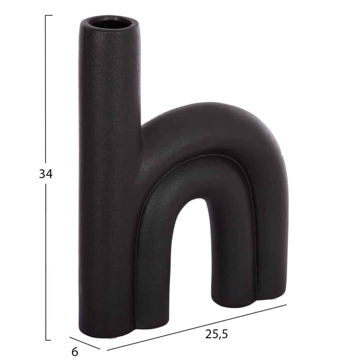 ΕΠΙΤΡΑΠΕΖΙΟ ΚΕΡΑΜΙΚΟ ΔΙΑΚΟΣΜΗΤΙΚΟ ARCON HM4638.02 ΜΑΥΡΟ ΜΑΤ 25,5x6x34Υεκ - Image 2