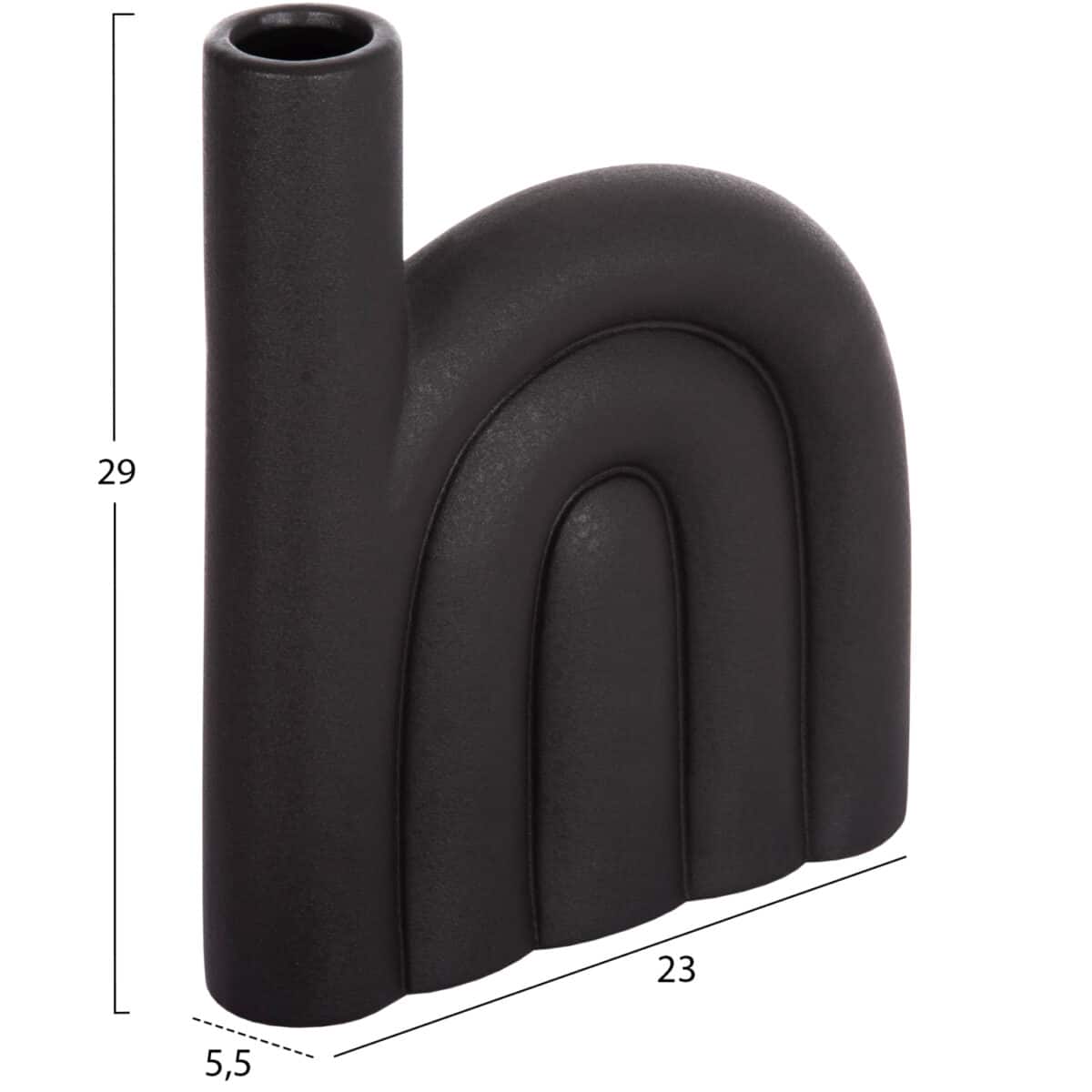 ΕΠΙΤΡΑΠΕΖΙΟ ΚΕΡΑΜΙΚΟ ΔΙΑΚΟΣΜΗΤΙΚΟ ARCON HM4639.02 ΜΑΥΡΟ ΜΑΤ 23x5,5x29Υ εκ. - Image 2