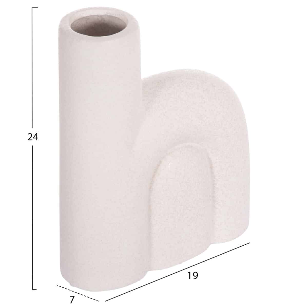 ΕΠΙΤΡΑΠΕΖΙΟ ΚΕΡΑΜΙΚΟ ΔΙΑΚΟΣΜΗΤΙΚΟ ARCON HM4640.01 ΚΡΥΣΤΑΛΛΙΚΟ ΥΠΟΛΕΥΚΟ 19x7x24Υ εκ. - Image 2