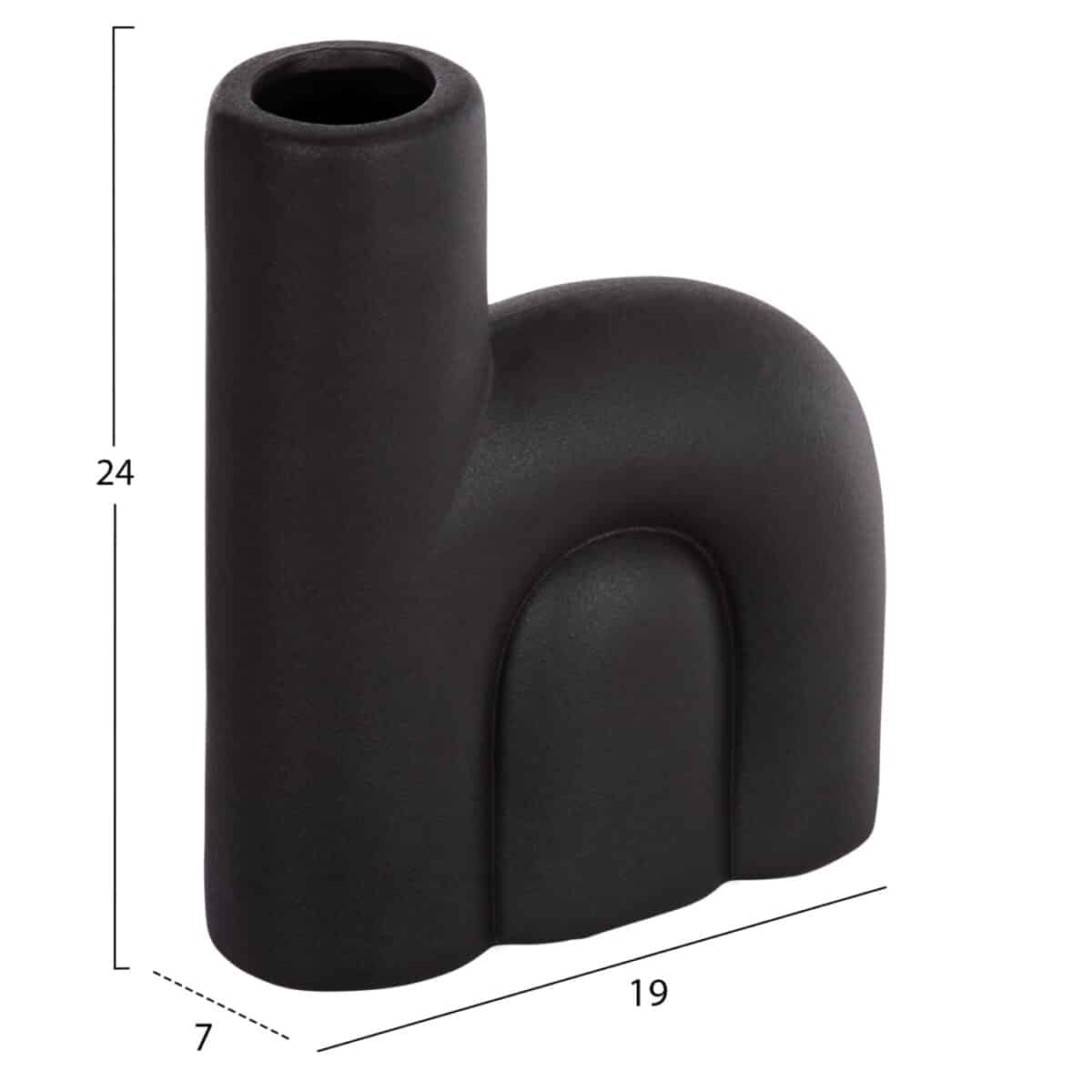 ΕΠΙΤΡΑΠΕΖΙΟ ΚΕΡΑΜΙΚΟ ΔΙΑΚΟΣΜΗΤΙΚΟ ARCON HM4640.02 ΜΑΥΡΟ ΜΑΤ 19x7x24Υ εκ. - Image 2