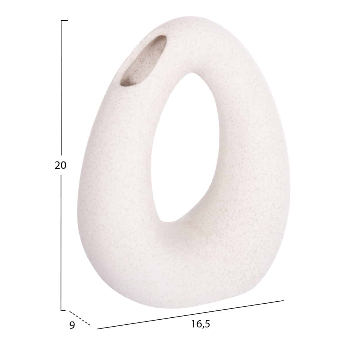 ΕΠΙΤΡΑΠΕΖΙΟ ΚΕΡΑΜΙΚΟ ΔΙΑΚΟΣΜΗΤΙΚΟ ELLIPTO HM4644.01 ΥΠΟΛΕΥΚΟ ΚΡΥΣΤΑΛΛΙΚΟ 16,5x9x20Υεκ - Image 2