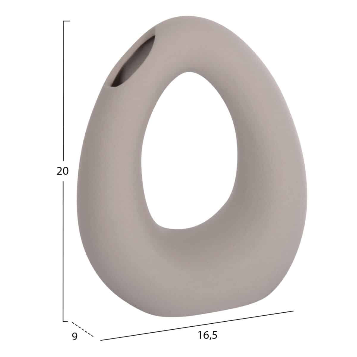 ΕΠΙΤΡΑΠΕΖΙΟ ΚΕΡΑΜΙΚΟ ΔΙΑΚΟΣΜΗΤΙΚΟ ELLIPTO HM4644.03 ΓΚΡΙ ΜΑΤ 16,5x9x20Υεκ - Image 2