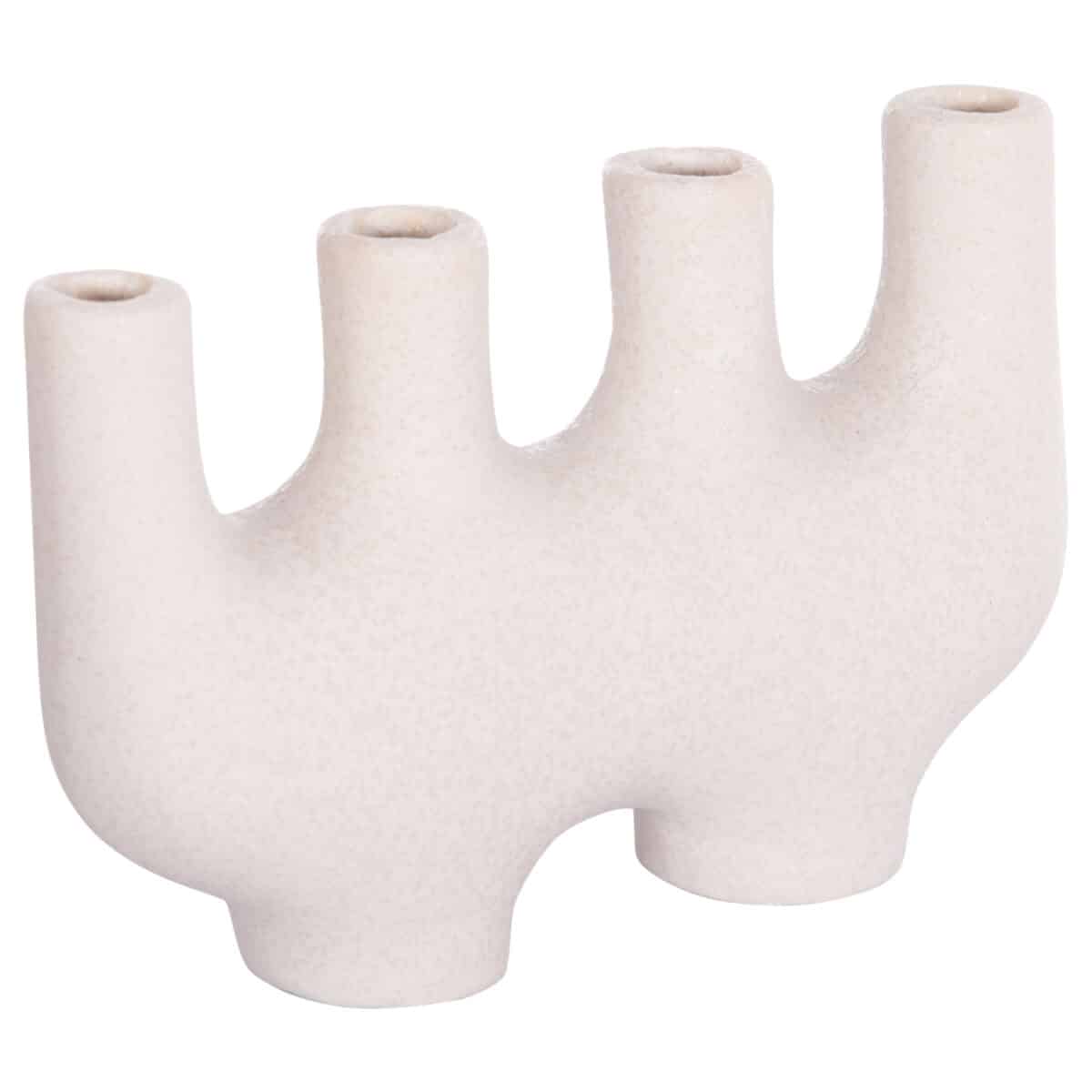 ΕΠΙΤΡΑΠΕΖΙΟ ΚΕΡΑΜΙΚΟ ΔΙΑΚΟΣΜΗΤΙΚΟ MANI HM4641.01 ΥΠΟΛΕΥΚΟ ΚΡΥΣΤΑΛΛΙΚΟ 21x6x13Υεκ