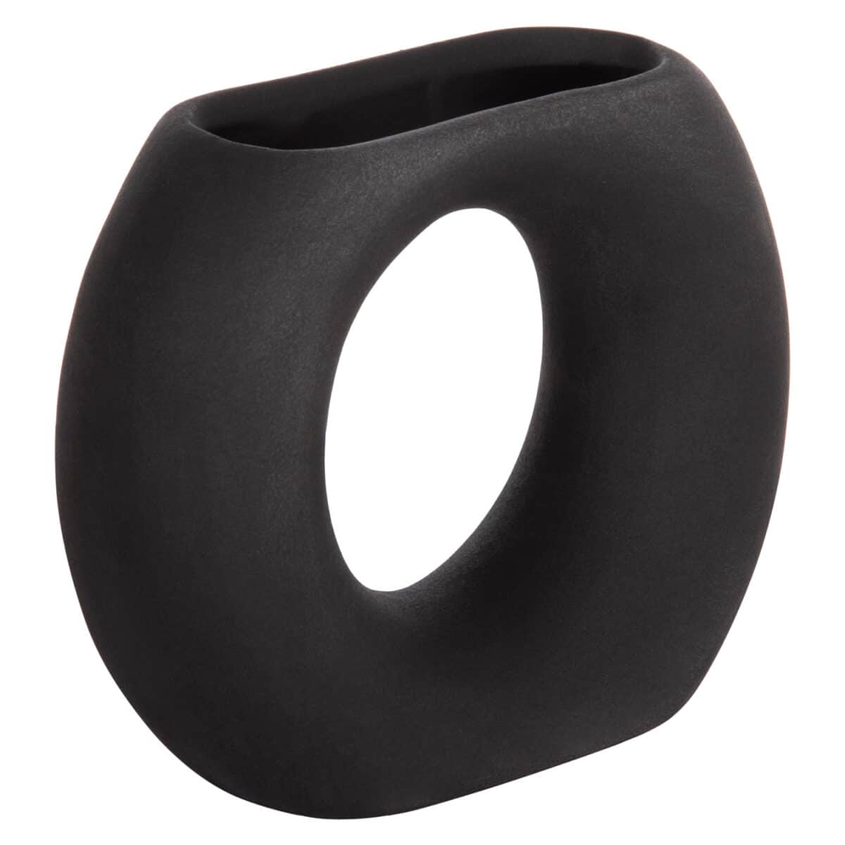 ΕΠΙΤΡΑΠΕΖΙΟ ΚΕΡΑΜΙΚΟ ΔΙΑΚΟΣΜΗΤΙΚΟ ELLIPTO HM4646.02 ΜΑΥΡΟ ΜΑΤ 18x6,5x14Υεκ